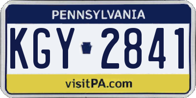 PA license plate KGY2841
