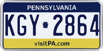 PA license plate KGY2864