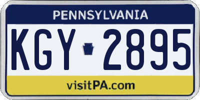 PA license plate KGY2895