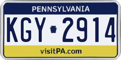 PA license plate KGY2914