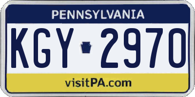 PA license plate KGY2970