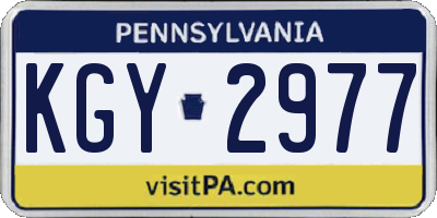 PA license plate KGY2977
