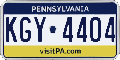 PA license plate KGY4404