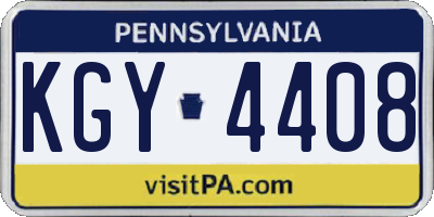 PA license plate KGY4408