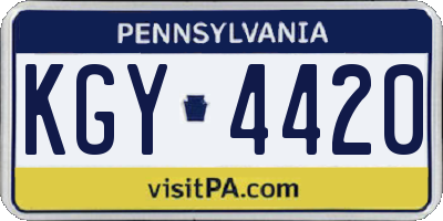 PA license plate KGY4420