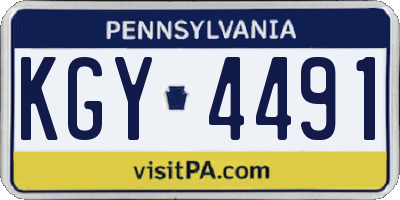 PA license plate KGY4491