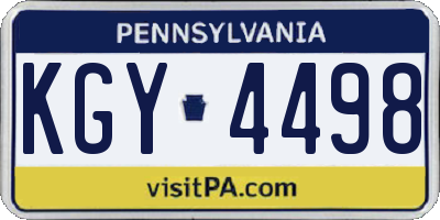 PA license plate KGY4498