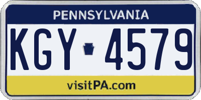 PA license plate KGY4579