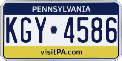 PA license plate KGY4586