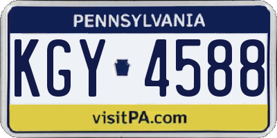 PA license plate KGY4588