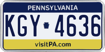 PA license plate KGY4636