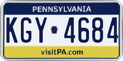 PA license plate KGY4684