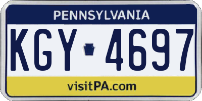 PA license plate KGY4697