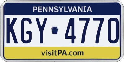 PA license plate KGY4770