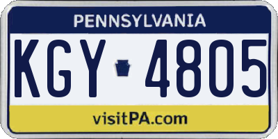 PA license plate KGY4805