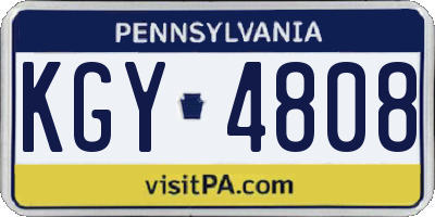 PA license plate KGY4808