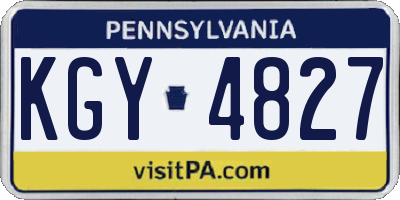 PA license plate KGY4827