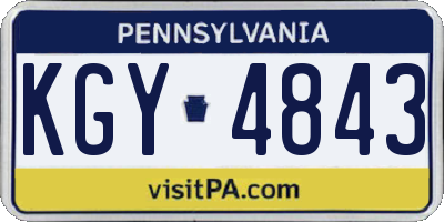 PA license plate KGY4843