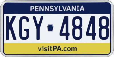 PA license plate KGY4848