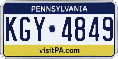 PA license plate KGY4849