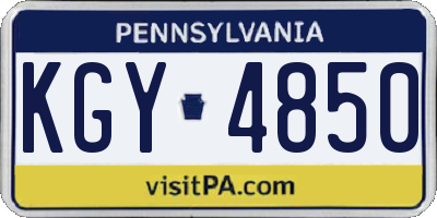 PA license plate KGY4850