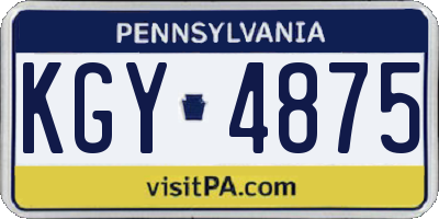 PA license plate KGY4875