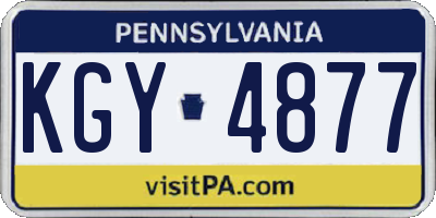 PA license plate KGY4877