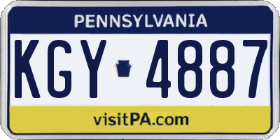 PA license plate KGY4887