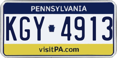 PA license plate KGY4913