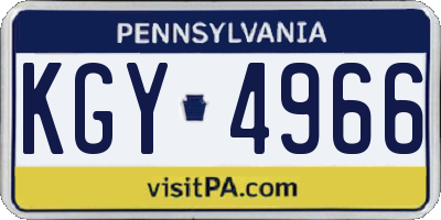 PA license plate KGY4966