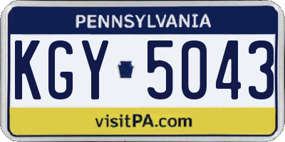 PA license plate KGY5043