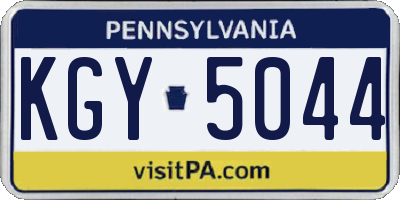 PA license plate KGY5044