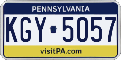 PA license plate KGY5057