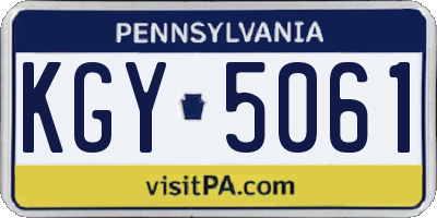 PA license plate KGY5061