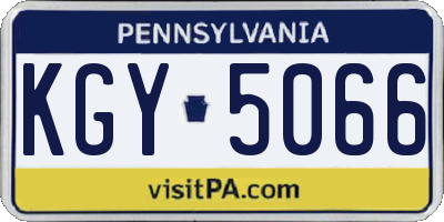 PA license plate KGY5066