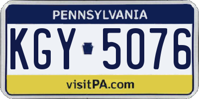 PA license plate KGY5076