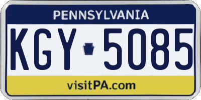 PA license plate KGY5085