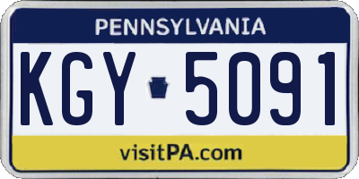 PA license plate KGY5091