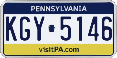 PA license plate KGY5146