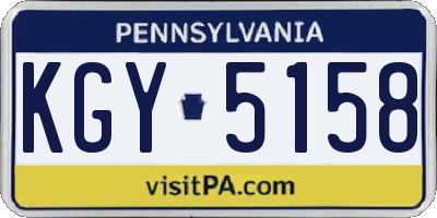 PA license plate KGY5158