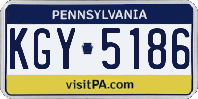 PA license plate KGY5186