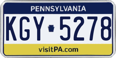PA license plate KGY5278