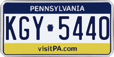 PA license plate KGY5440