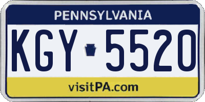 PA license plate KGY5520