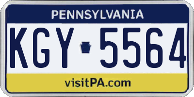 PA license plate KGY5564
