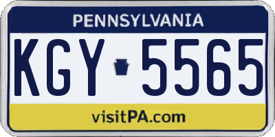 PA license plate KGY5565