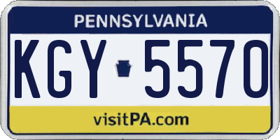 PA license plate KGY5570