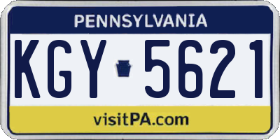PA license plate KGY5621