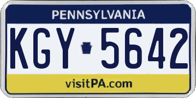 PA license plate KGY5642