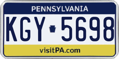 PA license plate KGY5698